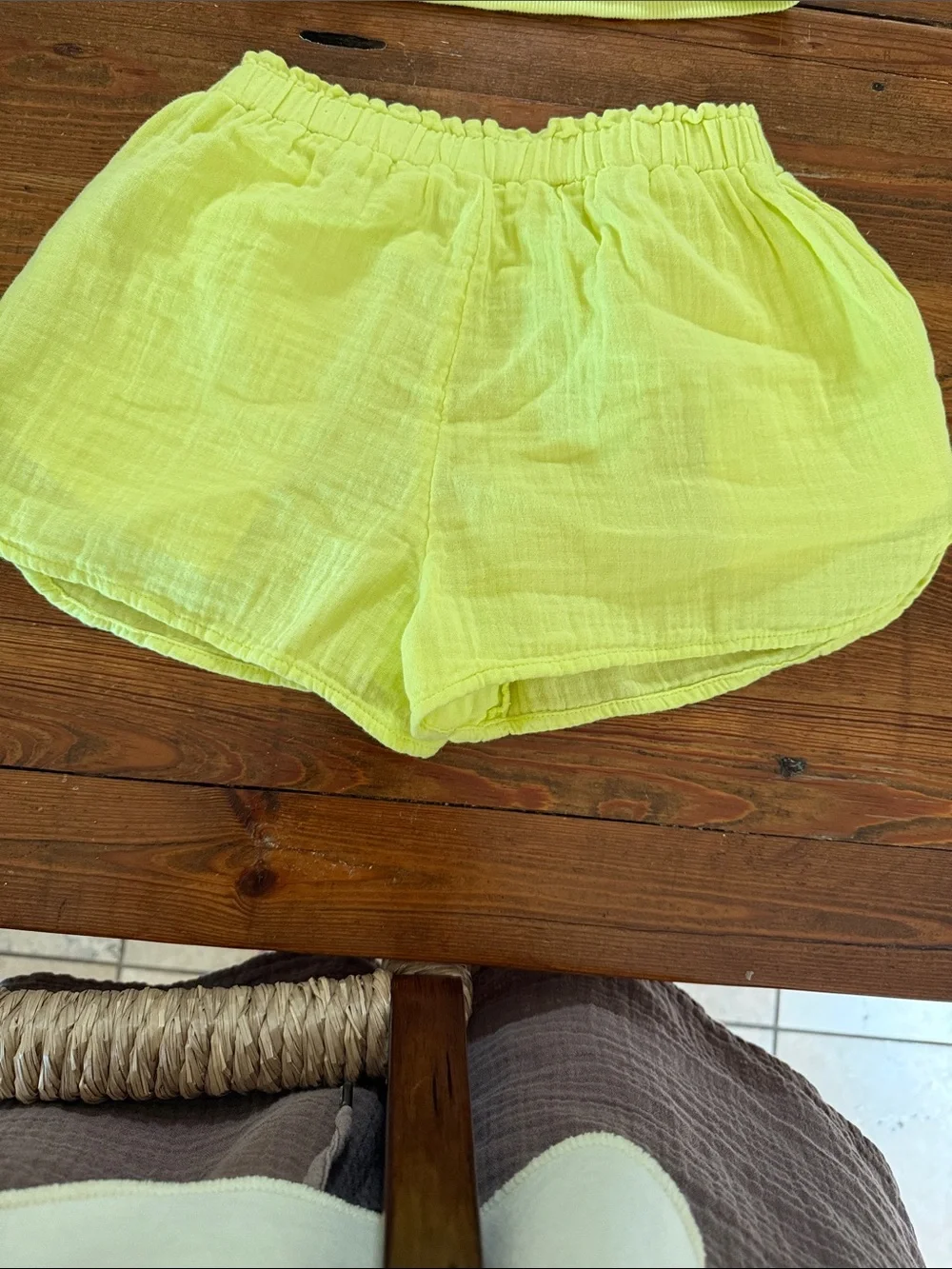 GAP Pale Yellow Elastic-Waist Kids Shorts
